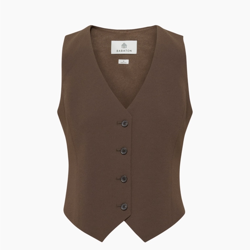 ARITZIA Babaton Deniro Vest in RICH MOCHA BROWN